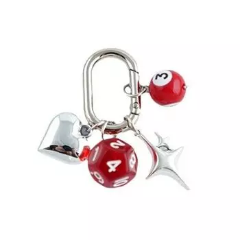 Творческий брелок для ключей «Бильярдный бассейн», модный 12-сторонний куб, брелки для ключей, настольный шар, брелок для девочек style F