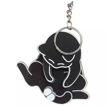 Творческий брелок-подвеска в виде яйца-кошки, милый и забавный вращающийся акриловый брелок для сумки, аксессуар для женщин, брелок для сумки