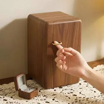 Творческий цельный деревянный холодильник шкатулка для хранения ювелирных изделий выдвижная высококачественная изысканная шкатулка для хранения сережек ожерелья часов ювелирных изделий шоколадный