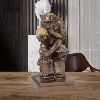 Творческий череп обезьяны Дарвина скульптура из смолы кабинет кабинет вход гостиная офис рабочий стол декор дома исторические ремесла подарок