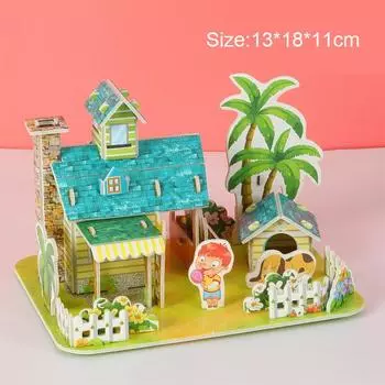 Творческий DIY 3D бумажный пазл-карта, собранный вручную, модель дома, виллы, здание для детей, самодельные развивающие игрушки