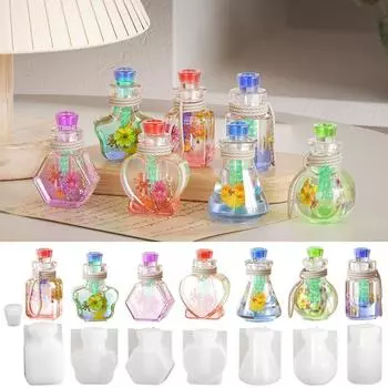 Творческий DIY Craft Drift Bottle Resin Mold Mini Silicone Bottle Epcill Casting Form с крышками для изготовления ювелирных изделий C