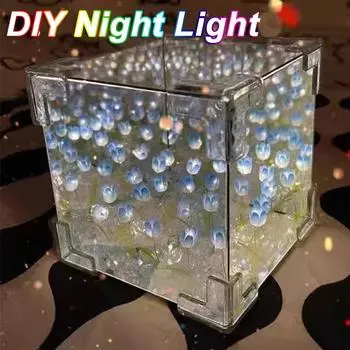 Творческий Diy цветок тюльпана морской куб трехмерный маленький ночник материал посылка для подруги пары подруг