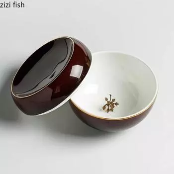 Творческий градиент Пномпень Керамическая миска с крышкой Десертная миска Густая суповая миска Паровые яйца Специальная столовая посуда для ресторана