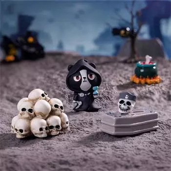 Творческий Хэллоуин Ужас Скелет Гроб Микро Ландшафт Украшения Реквизит Для Вечеринки Украшения Для Автомобиля Складные Аксессуары Из Смолы Подарки