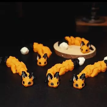 Творческий имитация животного орнамент шарнирные качели мини леопард кошка игрушка настольное украшение оранжевый