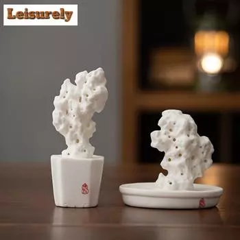 Творческий камень озера Тайху Керамические настольные украшения Дзен-ремесла Ландшафтный дизайн Фигурка Китайские аксессуары для чайной комнаты Украшения