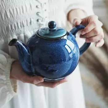 Творческий керамический чайник для ресторана Afternoon Teapot Home Kung Fu чайник подглазурная окраска устойчива к высоким температурам