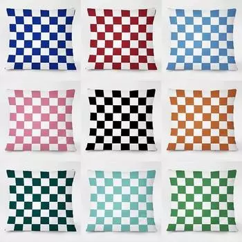Творческий красочный клетчатый наволочка для украшения общежития офиса гостиной дивана для дома наволочка 40x40cm