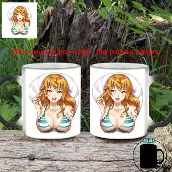 Творческий купальник для девочек Волшебная кружка BSKT-100 Керамические кофейные чашки Оптовая продажа обесцвечивающихся чашек Сублимационные заготовки кружка для изменения цвета 350ml