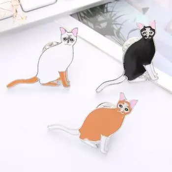 Творческий милый кот, эмалированная брошь, булавка, рубашка, костюм, значок с лацканами, кепка, ювелирное изделие, подарок 1