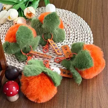 Творческий милый маленький хурма автомобиль имитация ремонт кроличья шерсть брелок женская сумка кулон хороший хурма плюшевый кулон color random