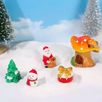 Творческий милый мини Санта-Клаус снеговик рождественская елка смоляная машина украшения для дома микро ландшафтное украшение DIY аксессуар детский подарок