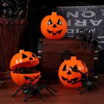 Творческий Мини Тыквенный Конфетный Подарочный Ящик Хэллоуин Кошелек Или Жизнь Дети Подарки Пластиковые Упаковочные Коробки Детская Игрушка Декор Хэллоуин