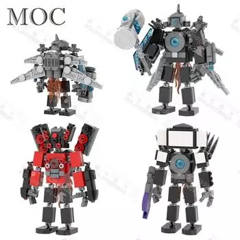 Творческий MOC Строительные блоки Skibidi Туалет Игровой персонаж Супер Титан ТВ Динамик Монитор Человек Модель Сборка Кирпич Игрушки Для Детей