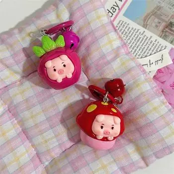 Творческий мультфильм свинья фрукты овощи брелок милый 3D маленький поросенок держатель для ключей смоляной брелок сумка подвеска подвесное украшение as the picture