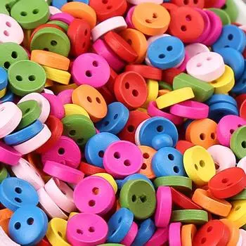 Творческий набор для рисования цветными деревянными пуговицами своими руками для детей детского сада 10mm 20pcs
