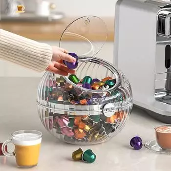 Творческий настольный прозрачный контейнер для хранения капсул для кофе-пресса, многоцелевой герметичный контейнер для хранения конфет, шоколада, чая белый