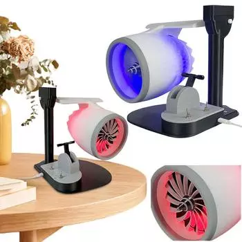 Творческий настольный вентилятор Turbo с увлажнителем и световым двигателем Модель JetFan Turbofan USB-вентилятор для домашнего офиса красный