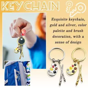 Творческий небольшой подарочный набор для ключей Art Department Сувенирный подарок Расписанная вручную ручка Доска Брелок Подвеска One Size серебряный