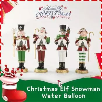 Творческий Новый Рождественский Фестиваль Подарок Санта-Клаус Снеговик Воздушный Шар Охранник Скульптура Статуя Украшения Настольные Украшения