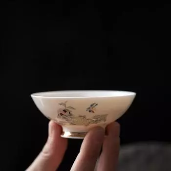 Творческий открытый кемпинг портативный овечий жир нефритовый белый фарфоровый дорожный один горшок две чашки чайный сервиз кунг-фу One pot two cups