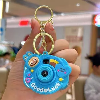 Творческий проекционный брелок-подвеска в виде камеры, милый брелок-подвеска в виде Лабубу, сумка, украшения, аксессуары, детские подарки синий