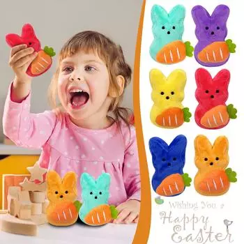 Творческий роман плюшевый кролик игрушка для собак детей интерактивный пасхальный подарок 1 шт One Size жёлтый