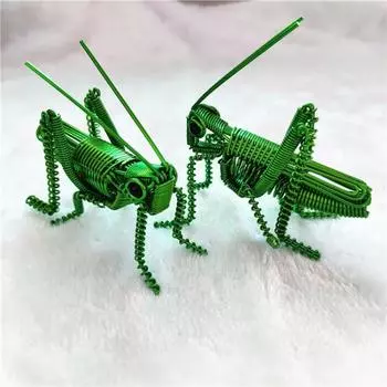 Творческий ручной работы из алюминиевой проволоки животное маленькая модель простота современная спальня гостиная украшение для украшения дома аксессуары зелёный