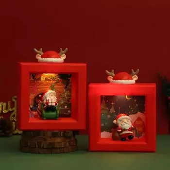 Творческий Санта-Клаус светящийся орнамент украшение подарок звезда свет студенческий подарок микро пейзаж маленький ночник