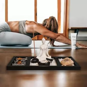 Творческий смоляной подсвечник для йоги для девочек деревянные украшения для медитации в дзен-стиле песочный стол для йоги студия ремесла украшения подарки