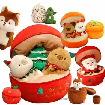 Творческий Сочельник Apple All Series Capybara Animals Dino Soft Santa Claus Tree Deer Dolls для оригинального рождественского подарка Декор see choice option