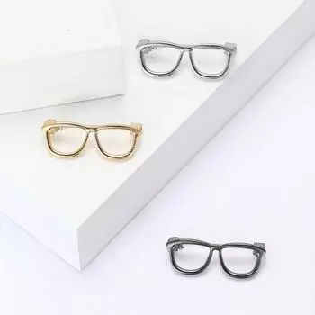 Творческий сплав гладкие очки брошь простая мода женский костюм пальто корсаж ювелирные изделия булавка