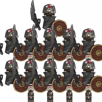 Творческий Средневековый лотор Оркус Фигурки Армия Орков Солдаты Разбойники Варгры Рыцари Строительные блоки Кирпичи Игрушки для детей Подарки