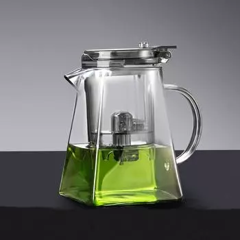 Творческий стеклянный чайник из серого боросиликатного стекла, термостойкий фильтр для разделения воды, цветочный чайник, кухонный чайный сервиз 750ML