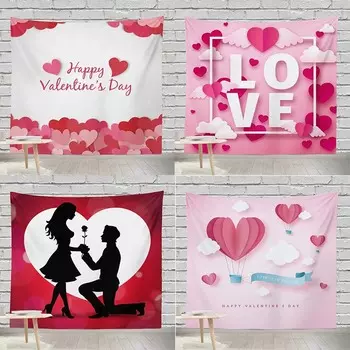 Творческий узор для вечеринки ко Дню святого Валентина, подвесная ткань, украшение на стену для дома, гобелен для спальни, гостиной, гобелен 100x75cm