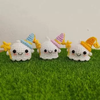 Творческий вязаный брелок-призрак, ручная работа, мультяшный вязаный брелок-призрак, украшение для пары, подарок style 1