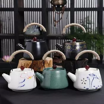 Творческий заварочный чайник Beam, керамический чайник с отверстием для фильтра, заварочный чайник с подогревом для набора чашек, восточный марокканский заварочный чайник, глиняный брусок