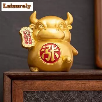 Творческий зодиакальный забавный зверь керамический чайник фондовый рынок золотой восходящий предел бык чайная игрушка фигурка поделки офисный стол счастливая модель