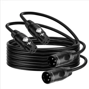 Twozoh XLR Male to Female микрофонный кабель 5M 2шт сбалансированный 3-контактный XLR микрофонный шнур (Профессионал/Hi-Fi)
