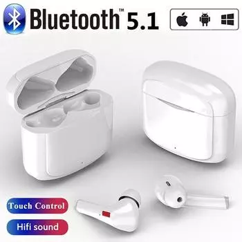 TWS Беспроводная Bluetooth 5.1 Гарнитура True Wireless Наушники HD Стерео Сенсорное Управление Bluetooth Наушники Мини Наушники