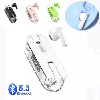 TWS Беспроводные наушники Bluetooth 5.3 Hi-Fi стереогарнитуры с микрофоном Водонепроницаемые наушники с шумоподавлением Спортивные наушники для смартфона