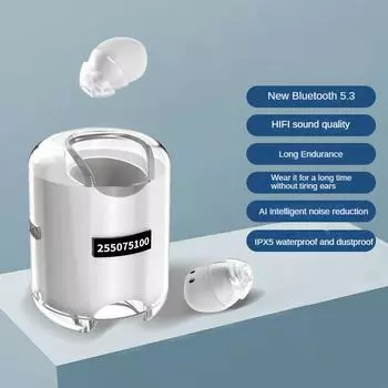 TWS Bluetooth 5.3 Гарнитура Мини Невидимые Ультракомпактные наушники для сна Hi-Fi стерео беспроводные наушники с шумоподавлением вкладыши-вкладыши