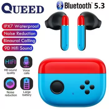 TWS Bluetooth-гарнитура Игровая игровая гарнитура ENC С шумоподавлением вызовов Настоящая беспроводная гарнитура с длинным аккумулятором синий