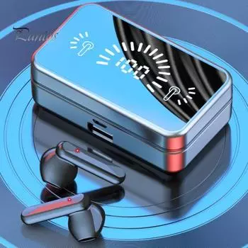 TWS Bluetooth-совместимые наушники 5.1 с зеркальным экраном Беспроводные мини-наушники-вкладыши для мобильного телефона чёрный