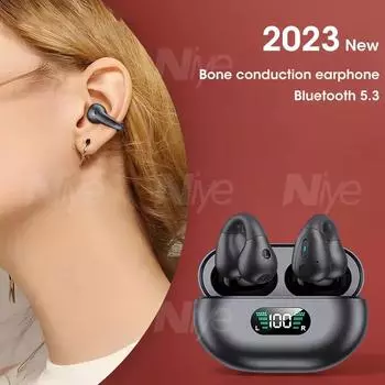 TWS для беспроводных наушников Ambie Bluetooth 5.3 Наушники с костной проводимостью Гарнитура Спортивные наушники Звуковые вкладыши 1:1 Серьга в ухо