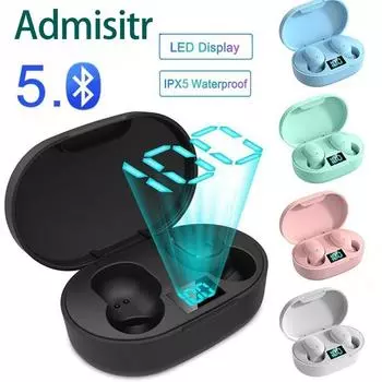 TWS E6S Bluetooth-наушники Беспроводные наушники, устойчивые спортивные наушники с шумоподавлением для Xiaomi Redmi с микрофоном чёрный