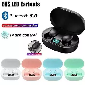TWS E6S Fone Bluetooth наушники Беспроводная Bluetooth гарнитура с шумоподавлением гарнитура с микрофоном для Xiaomi Huawei Oppo синий