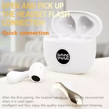 TWS Гальванизированная Bluetooth-гарнитура Полувкладыши Эргономичный дизайн Наушники HD Call Business Наушники белый