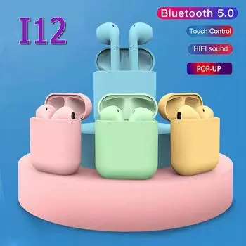 TWS Inpods12 Беспроводная Bluetooth 5,0 гарнитура Спортивные наушники HIFI Стерео Музыка Беруши Сенсорное управление Наушники для Android IOS белый